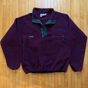 VTG 90s Columbia Sportswear Purple Quarter Zip Fleece Sweater Made In USA Sz. XL